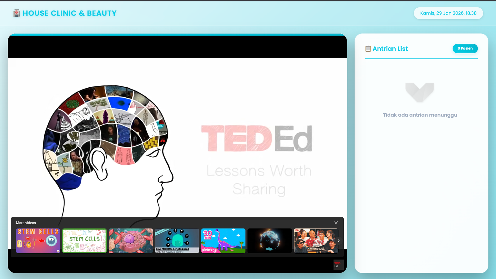 Wallboard sistem informasi klinik Portalinaja